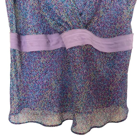 LANE BRYANT Women's Size 26/28 Flutter Sleeve Peplum Chiffon V-Neck Blouse - Picture 6 of 8